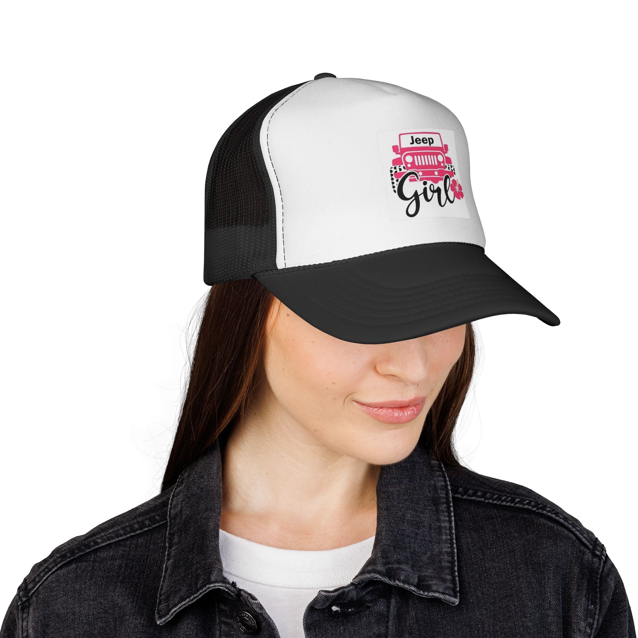 Jeep Girl Pink Floral Trucker Cap