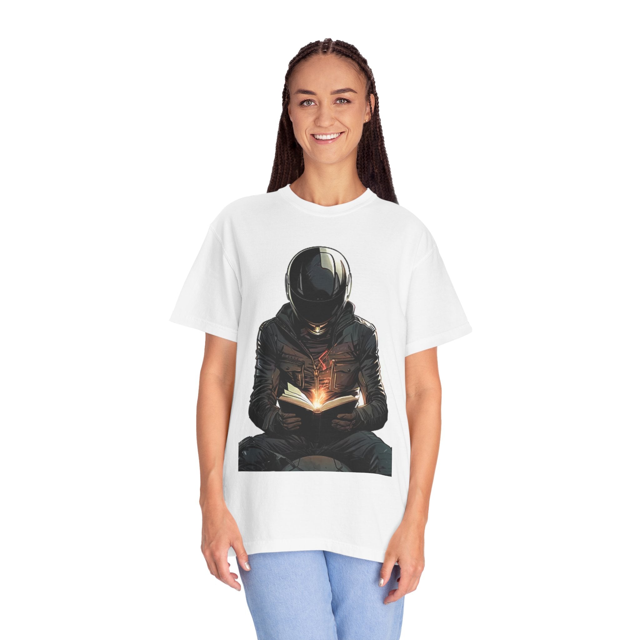 Astronaut Reading T-Shirt — Cosmic Book Lover Tee