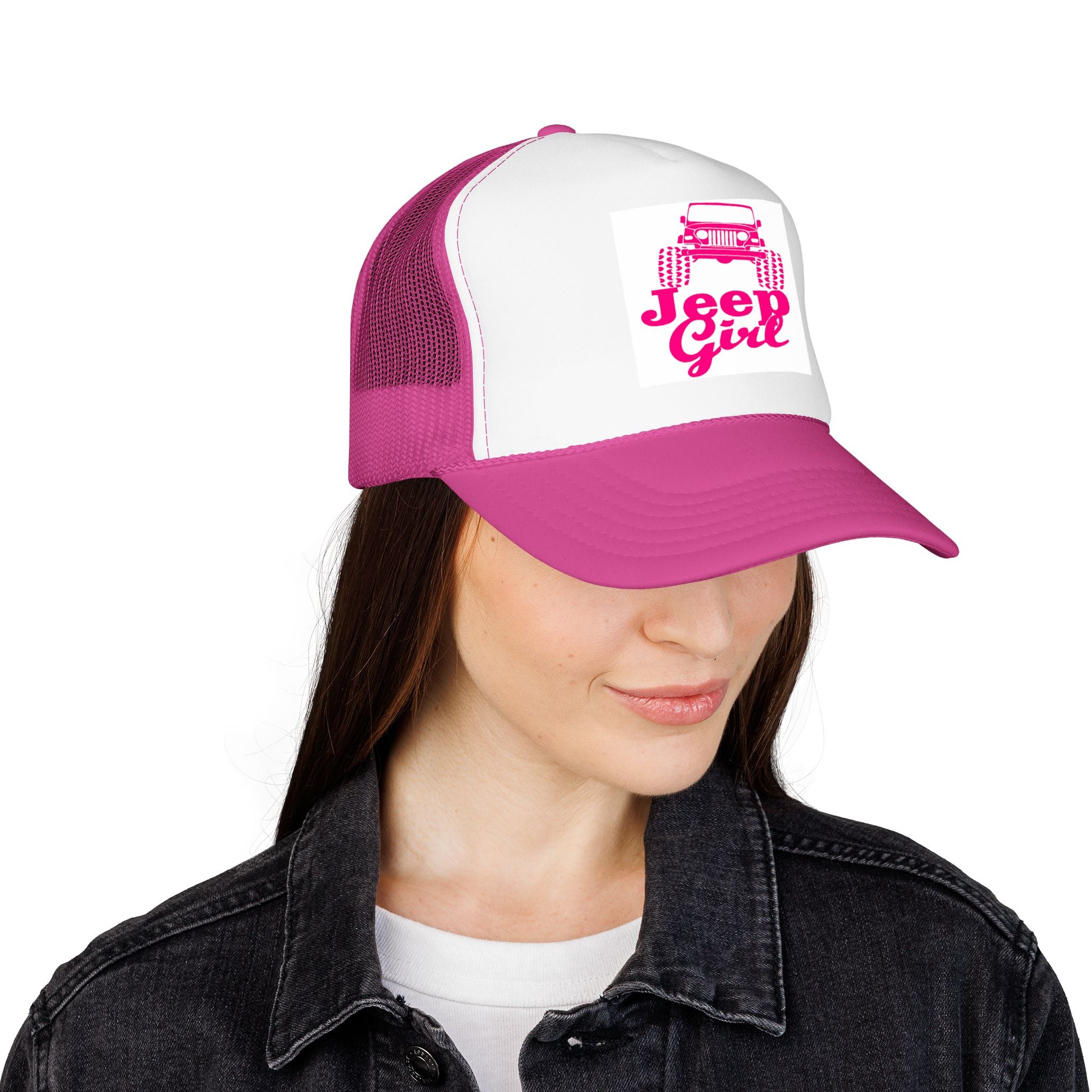 Jeep Girl Trucker Hat — Pink Off-Road Foam Cap
