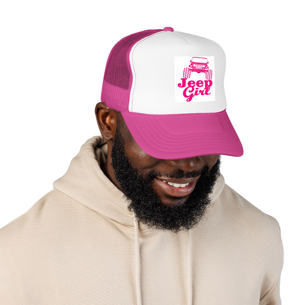 Jeep Girl Trucker Hat — Pink Off-Road Foam Cap