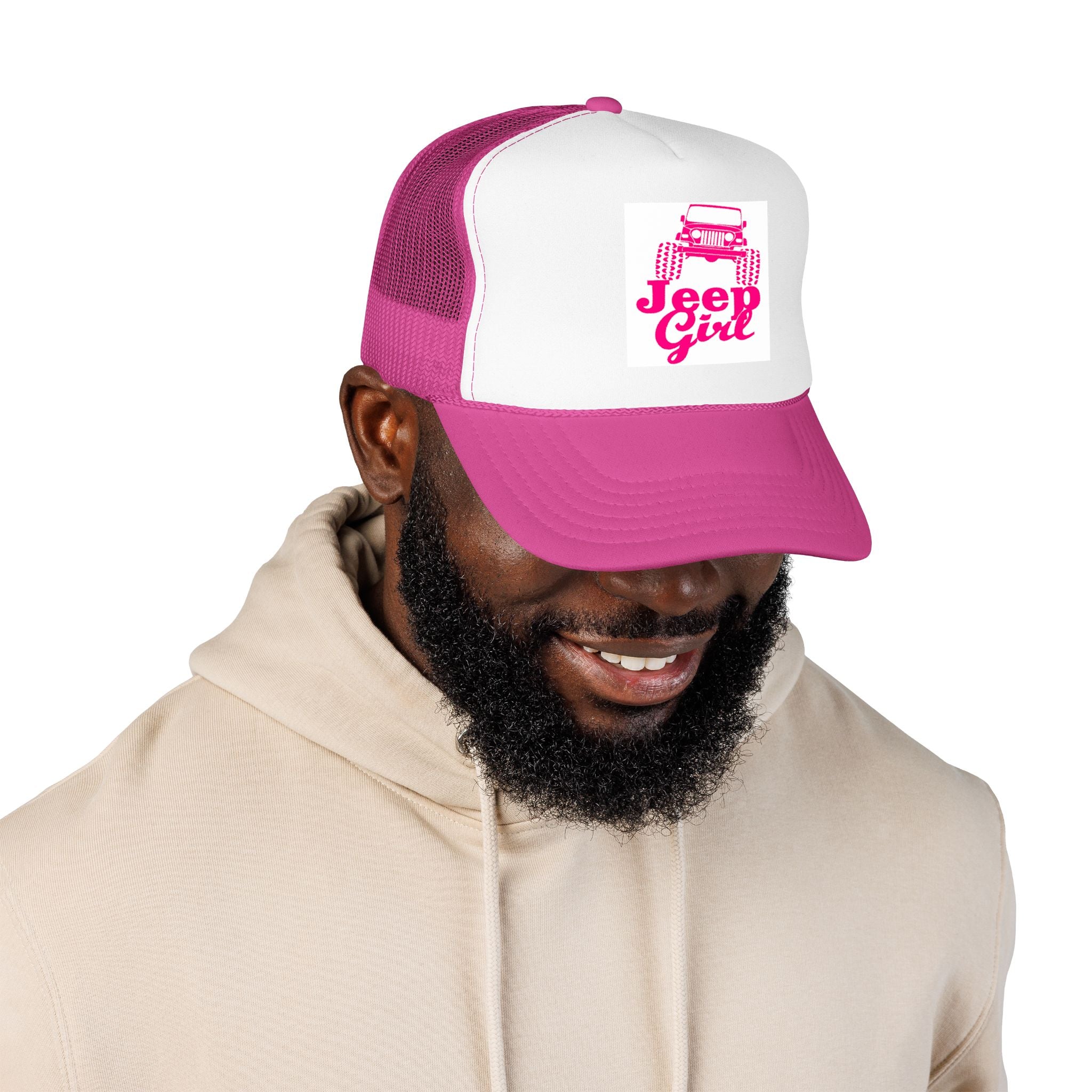 Jeep Girl Trucker Hat — Pink Off-Road Foam Cap