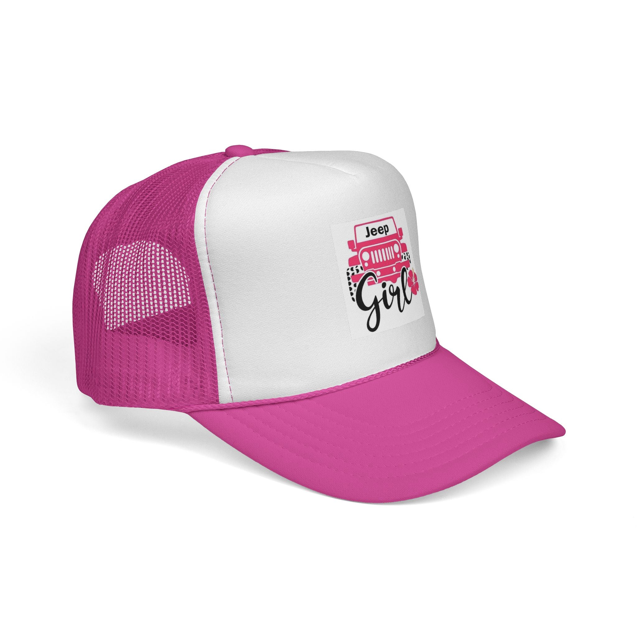 Jeep Girl Pink Floral Trucker Cap
