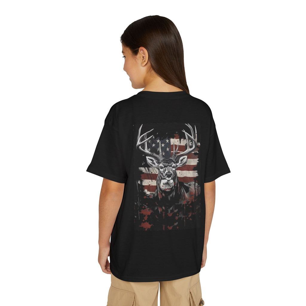 Youth T-Shirt — Patriotic Deer Buck Graphic Tee
