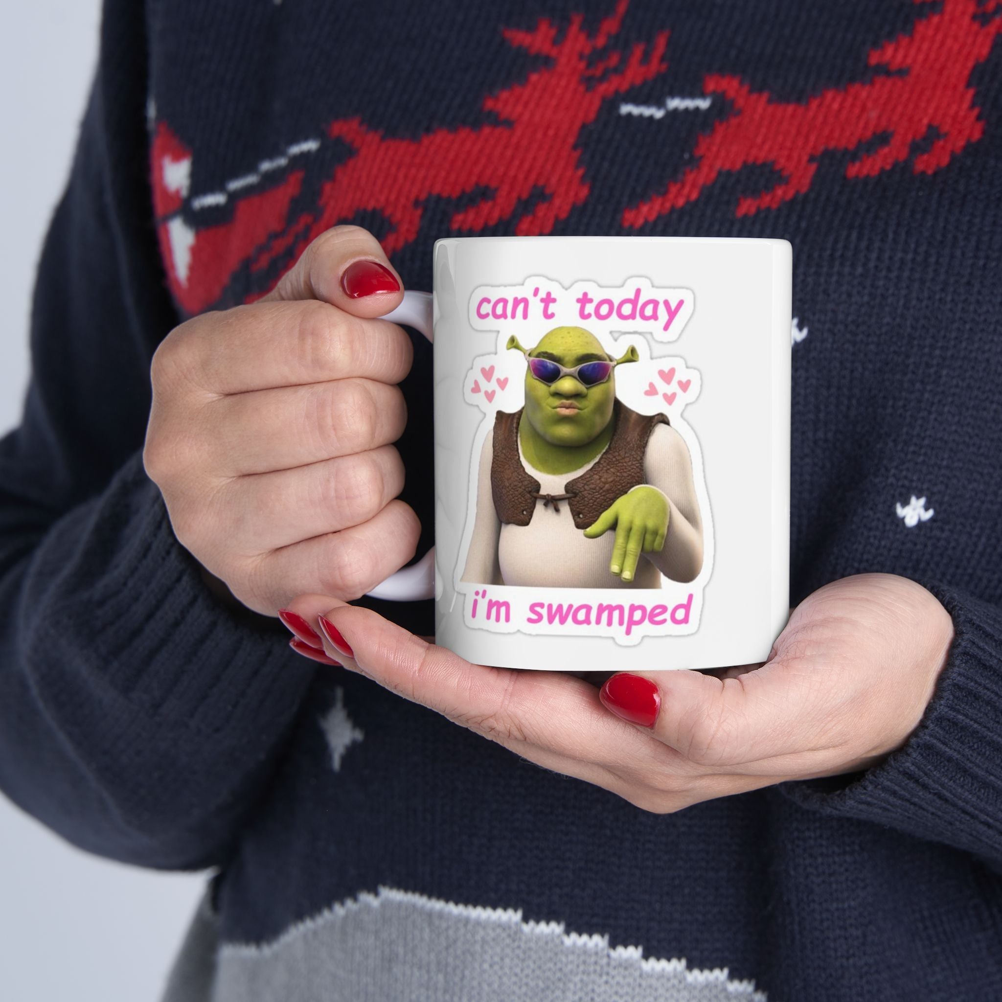 Ceramic Mug — Cute Cat Sticker Design "Can't Hear You, I'm Spoiled" (11oz & 15oz)