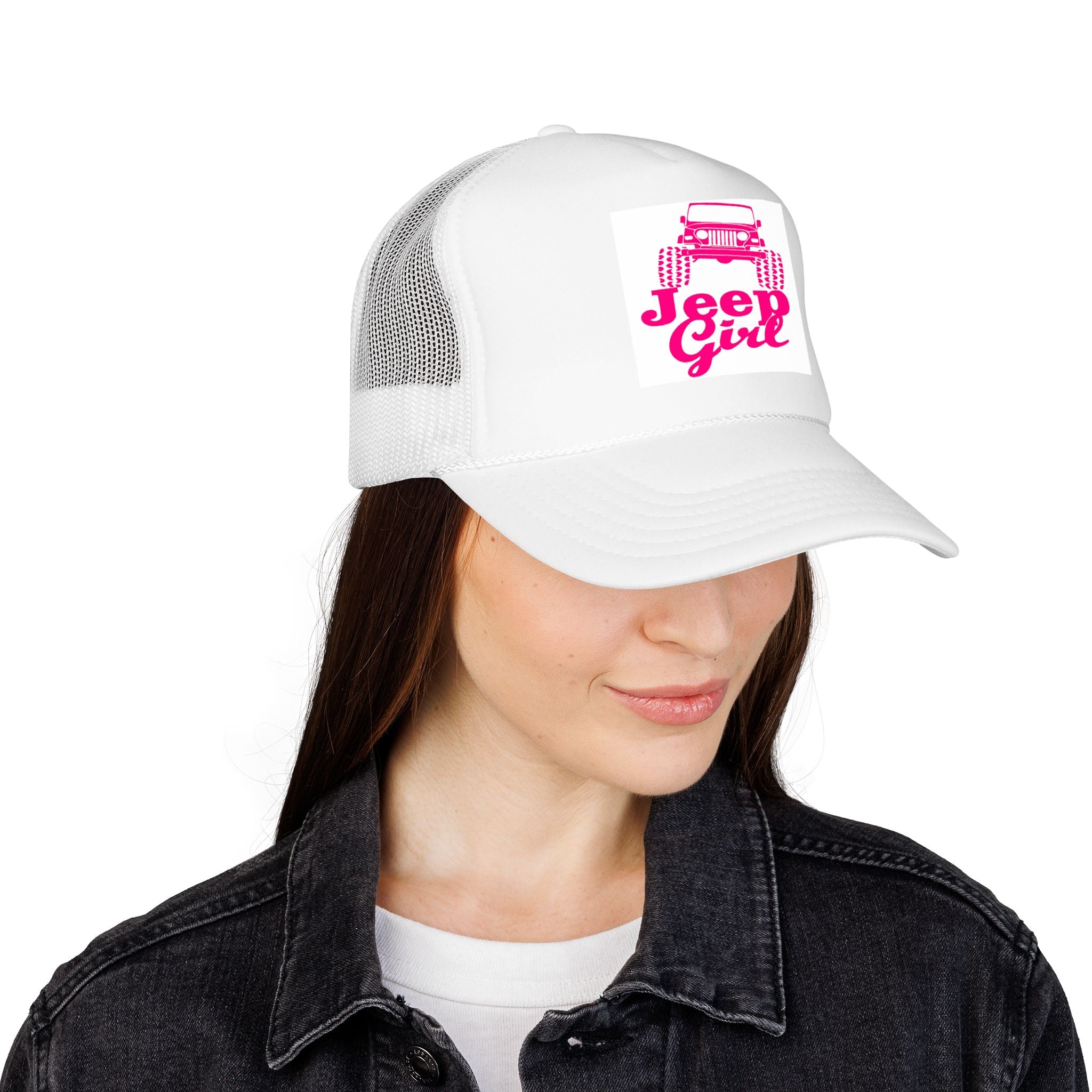 Jeep Girl Trucker Hat — Pink Off-Road Foam Cap
