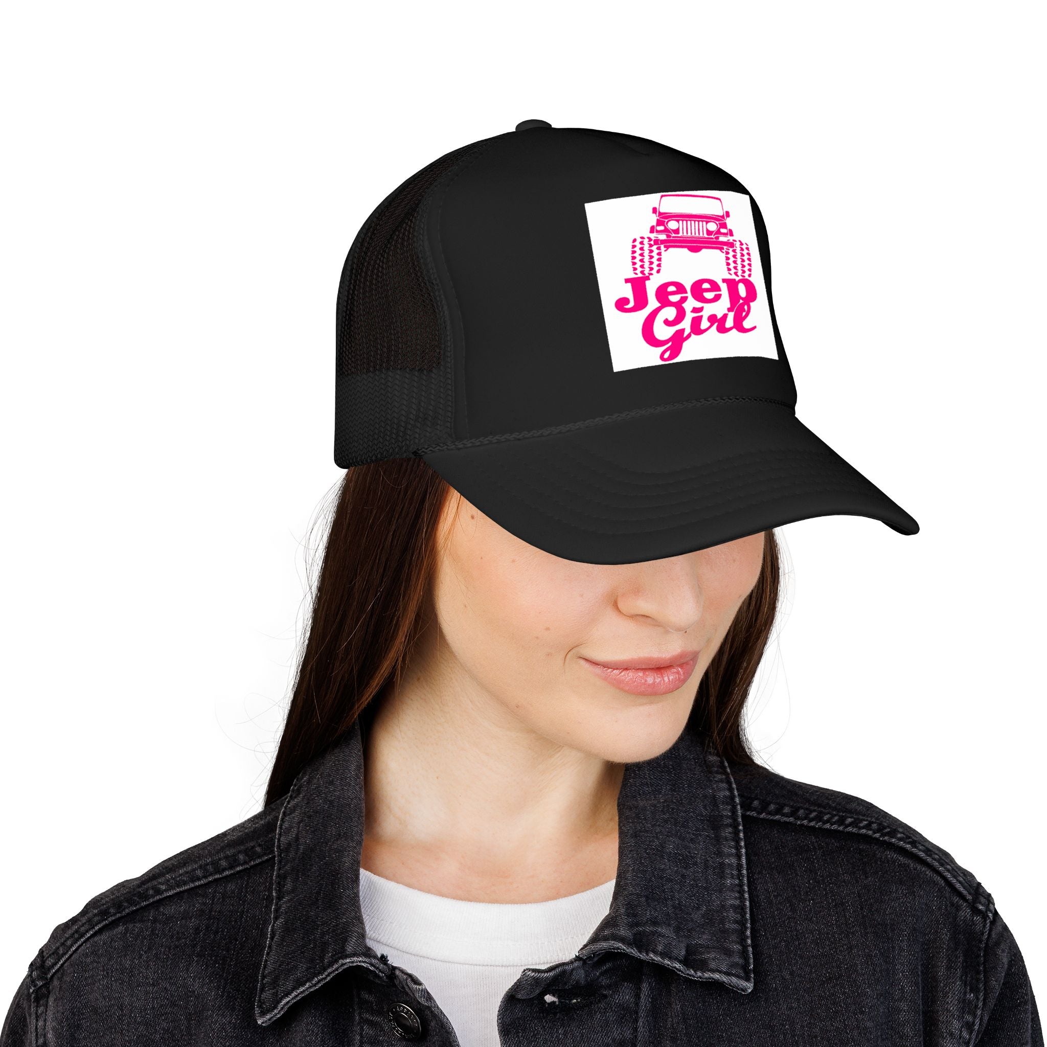 Jeep Girl Trucker Hat — Pink Off-Road Foam Cap