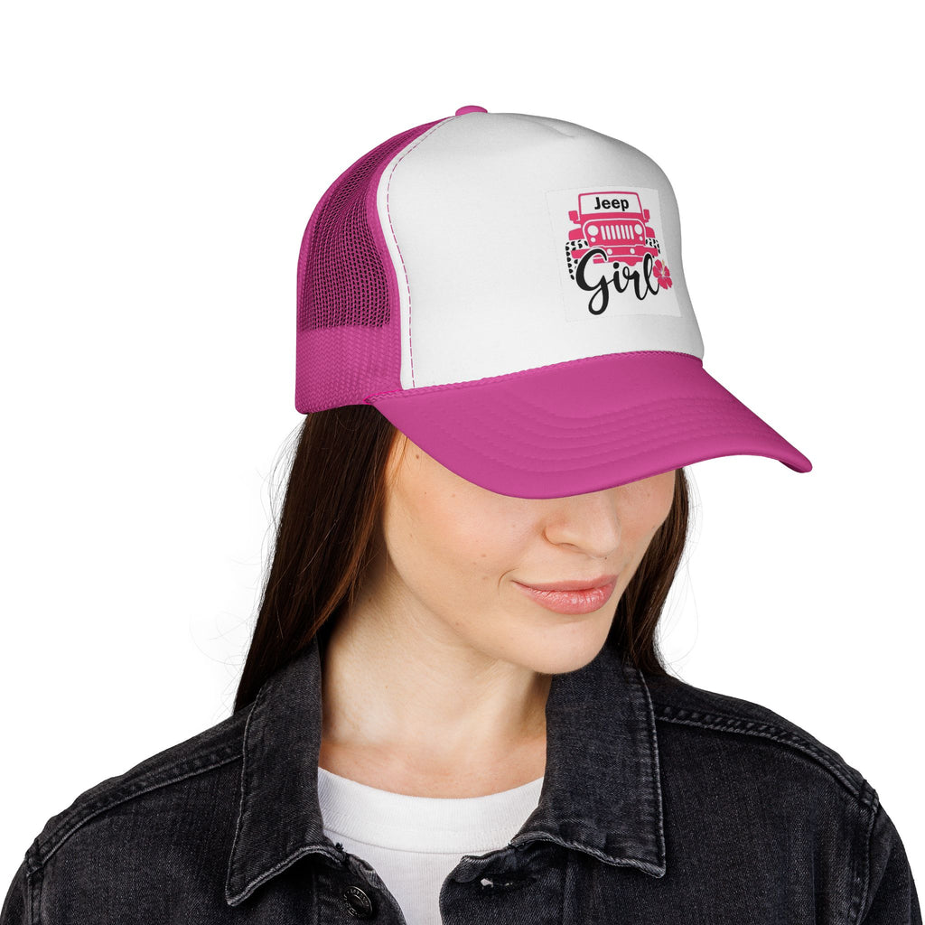 Jeep Girl Pink Floral Trucker Cap