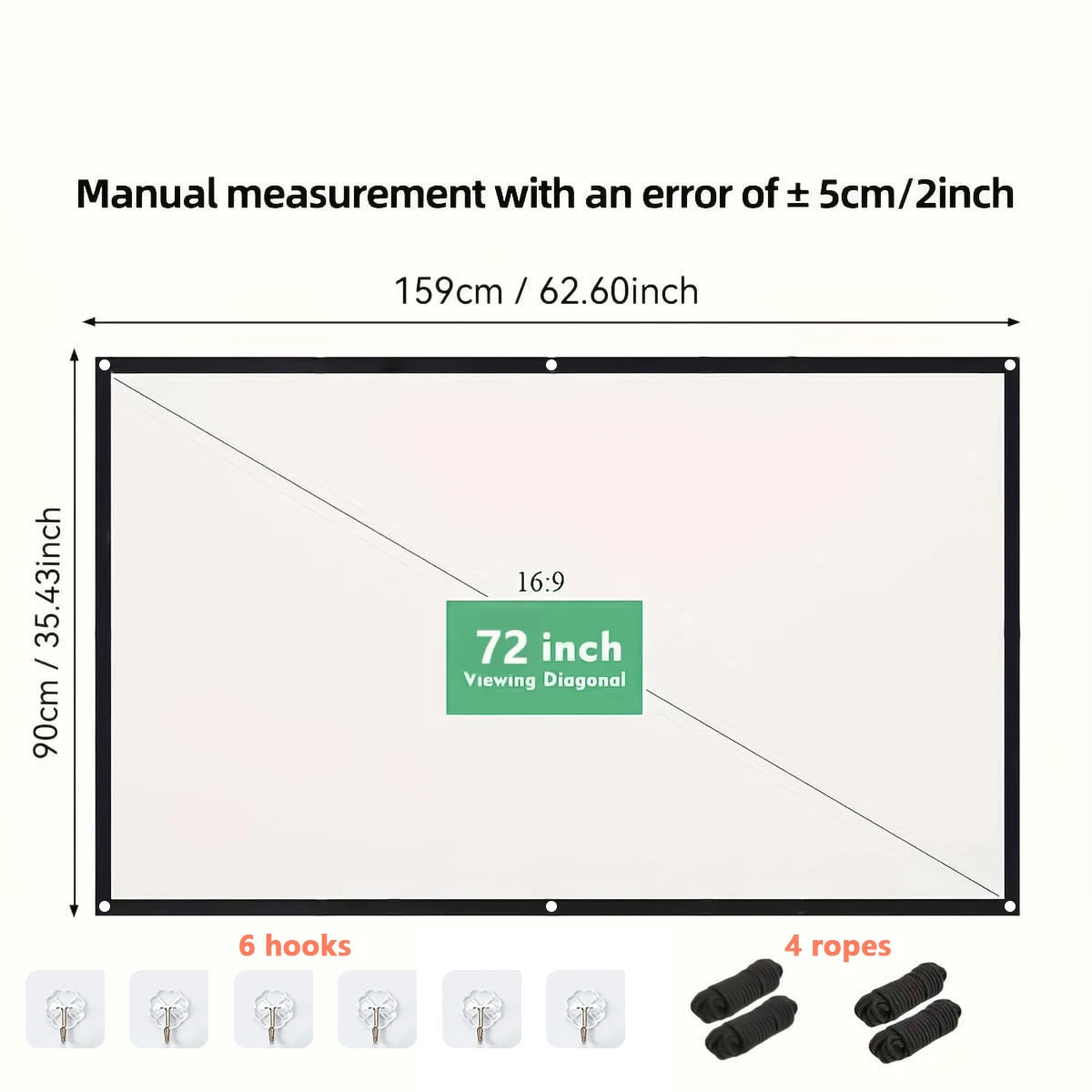 Portable Projector Screen 4K 72-150Inch Projectors Screen For Mobile Phone Outdoor Indoor Movies Screens