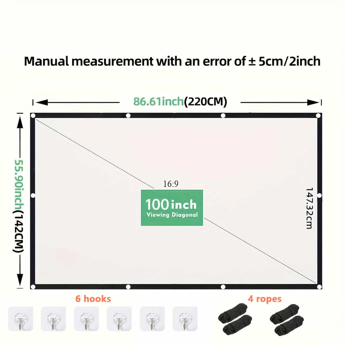 Portable Projector Screen 4K 72-150Inch Projectors Screen For Mobile Phone Outdoor Indoor Movies Screens