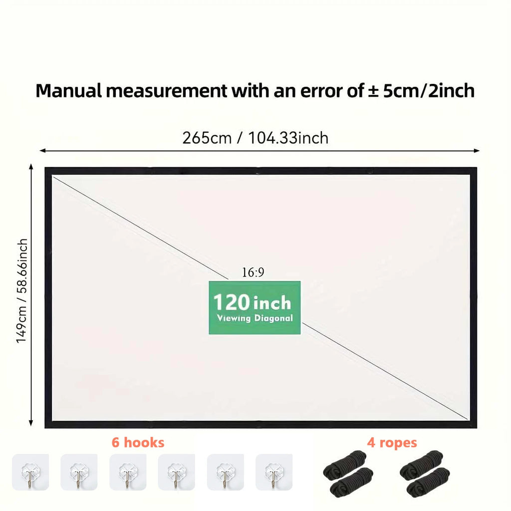 Portable Projector Screen 4K 72-150Inch Projectors Screen For Mobile Phone Outdoor Indoor Movies Screens