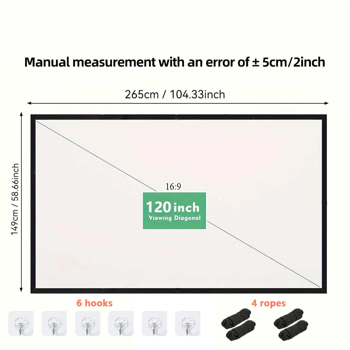 Portable Projector Screen 4K 72-150Inch Projectors Screen For Mobile Phone Outdoor Indoor Movies Screens
