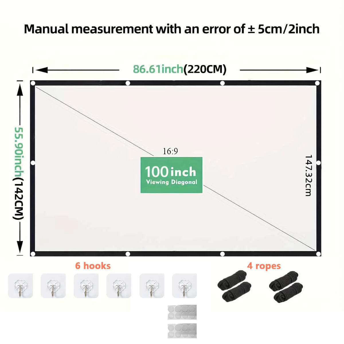 Portable Projector Screen 4K 72-150Inch Projectors Screen For Mobile Phone Outdoor Indoor Movies Screens