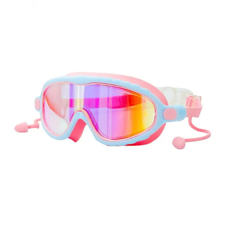 Kids Swimming Goggles for Boys & Girls (3-15 Years) - Big Frame HD View, Anti-Fog, No-Leak, Comfortable Silicone Swim Goggles