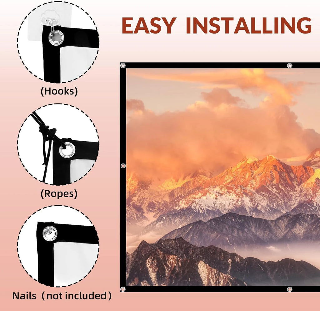 Portable Projector Screen 4K 72-150Inch Projectors Screen For Mobile Phone Outdoor Indoor Movies Screens