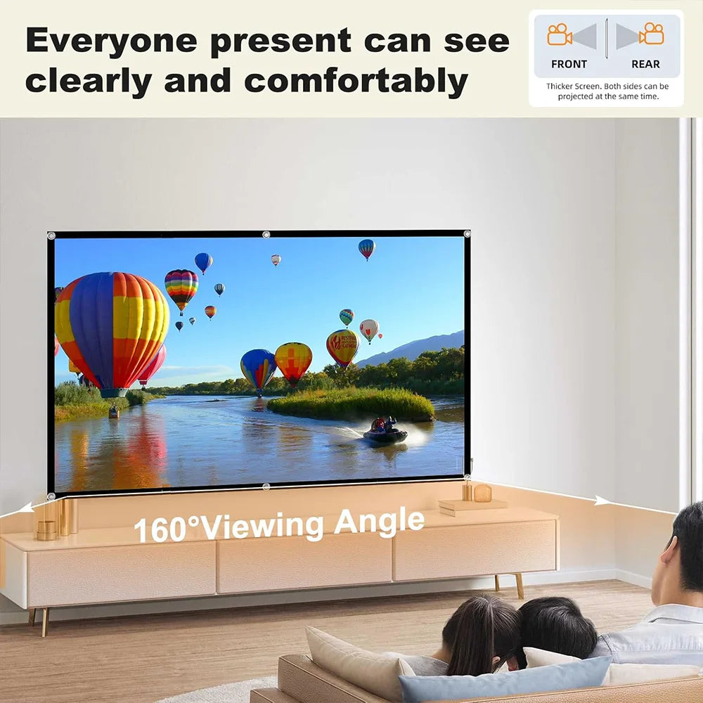 Portable Projector Screen 4K 72-150Inch Projectors Screen For Mobile Phone Outdoor Indoor Movies Screens
