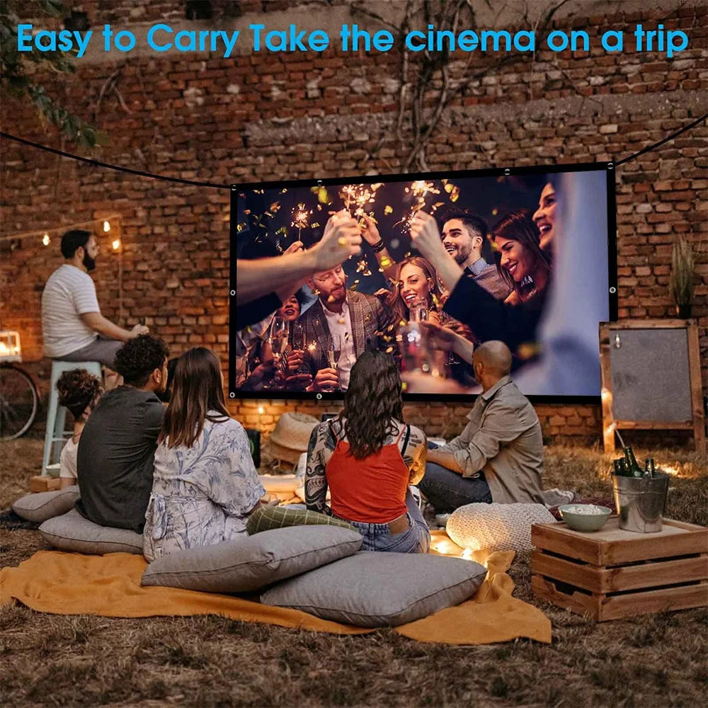 Portable Projector Screen 4K 72-150Inch Projectors Screen For Mobile Phone Outdoor Indoor Movies Screens