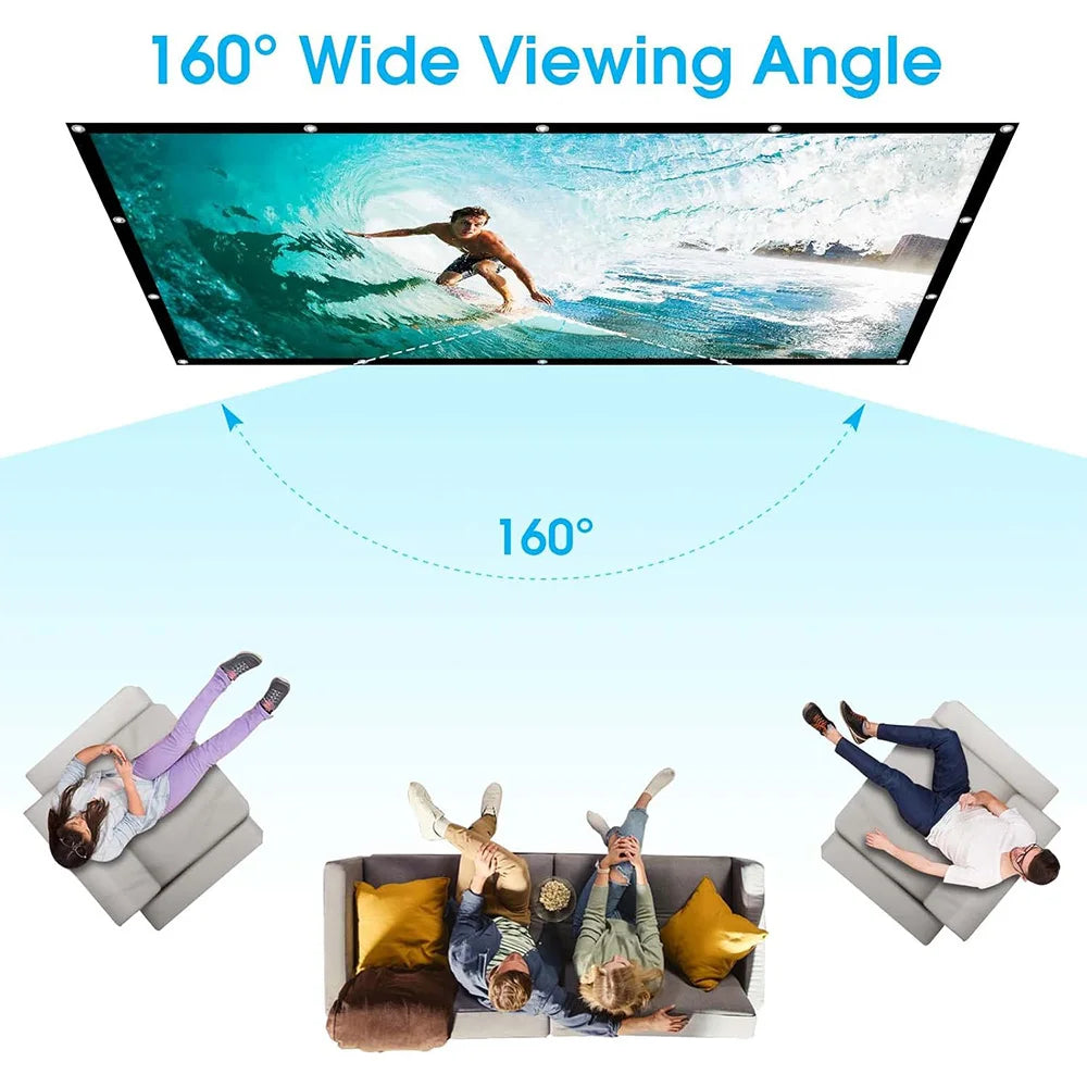 Portable Projector Screen 4K 72-150Inch Projectors Screen For Mobile Phone Outdoor Indoor Movies Screens